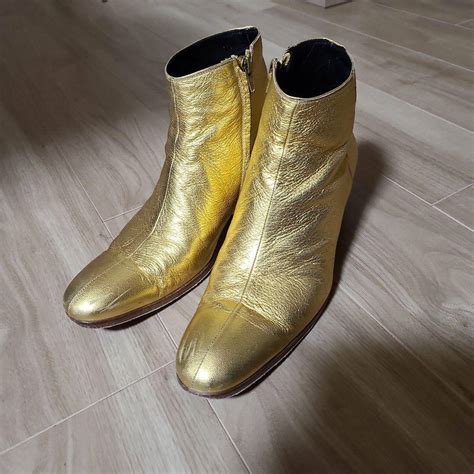 dior homme gold boots